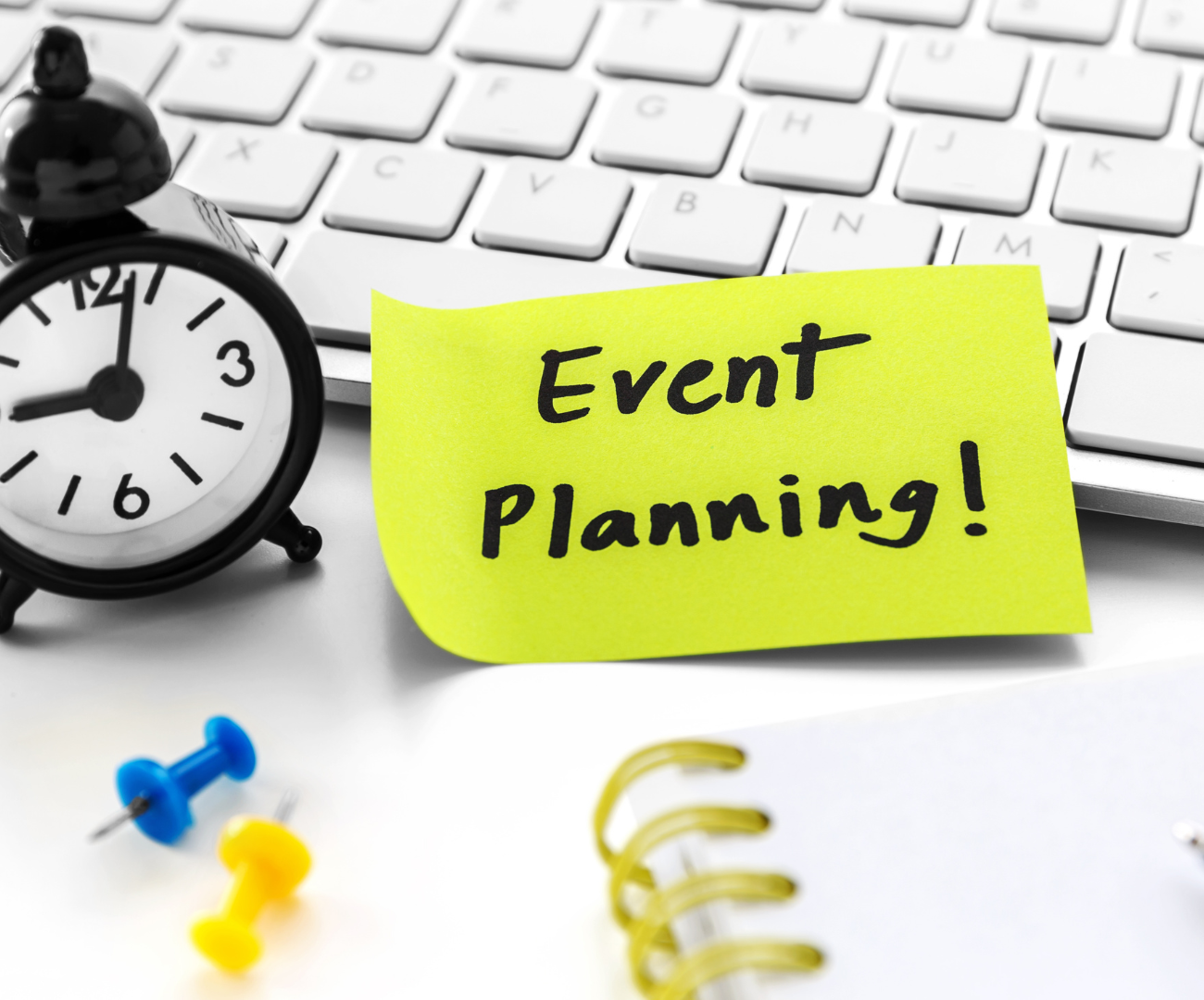 event planning written on a sticky note